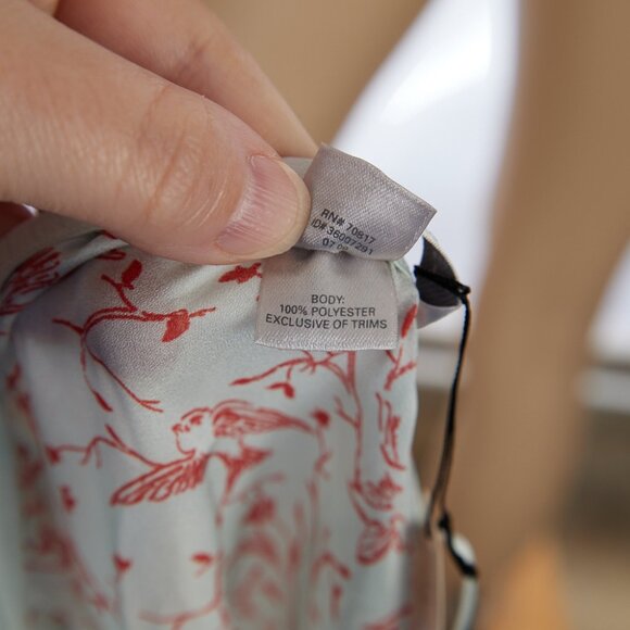 Vintage Victoria's Secret Blue Satin Bird Slip Dress Large NWT - Picture 8 of 9